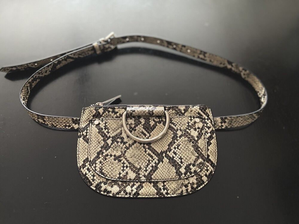 ZARA Faux Snakeskin Belt Bag sz M